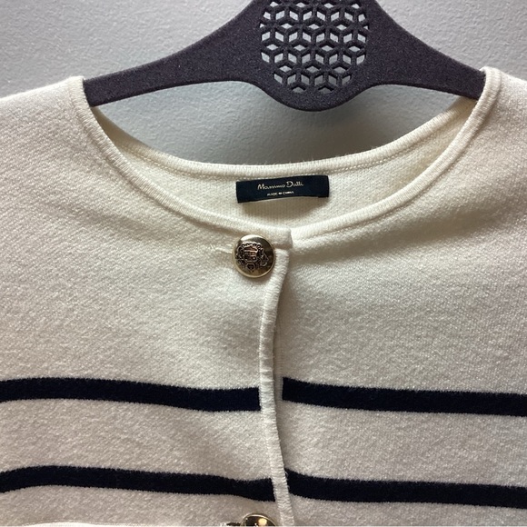 Massimo Dutti striped Cream and Black Sweater - Size M - Picture 2 of 5